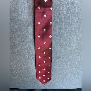 J. Crew Marroon Red Tie 100% Silk Narrow
